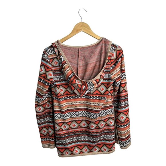 Event Women's Hooded Open Cardigan Southwestern Aztec print Women's Size Small - Picture 2 of 7